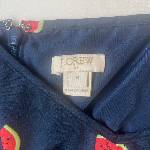 J.Crew watermelon dress navy size 14 polyester adjustable straps - Picture 6 of 7